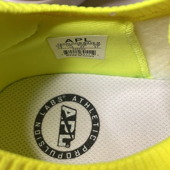 NIB APL Men’s Techloom athletic shoe size 13 neon yellow - Picture 6 of 8